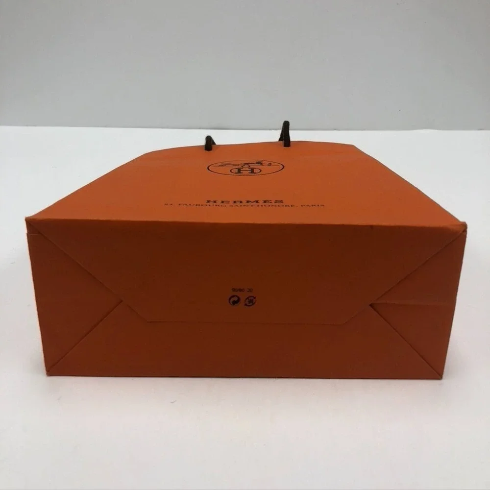 Hermes Authentic Orange‎ Paper Shopping Bag Gift Medium Rectangle 8.25x11.5x3.25